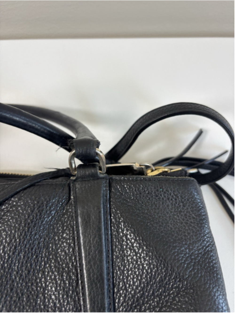 Coach Borough Leather shoulder Bag Black pebbled Leather large Tote Purse - Picture 8 of 14